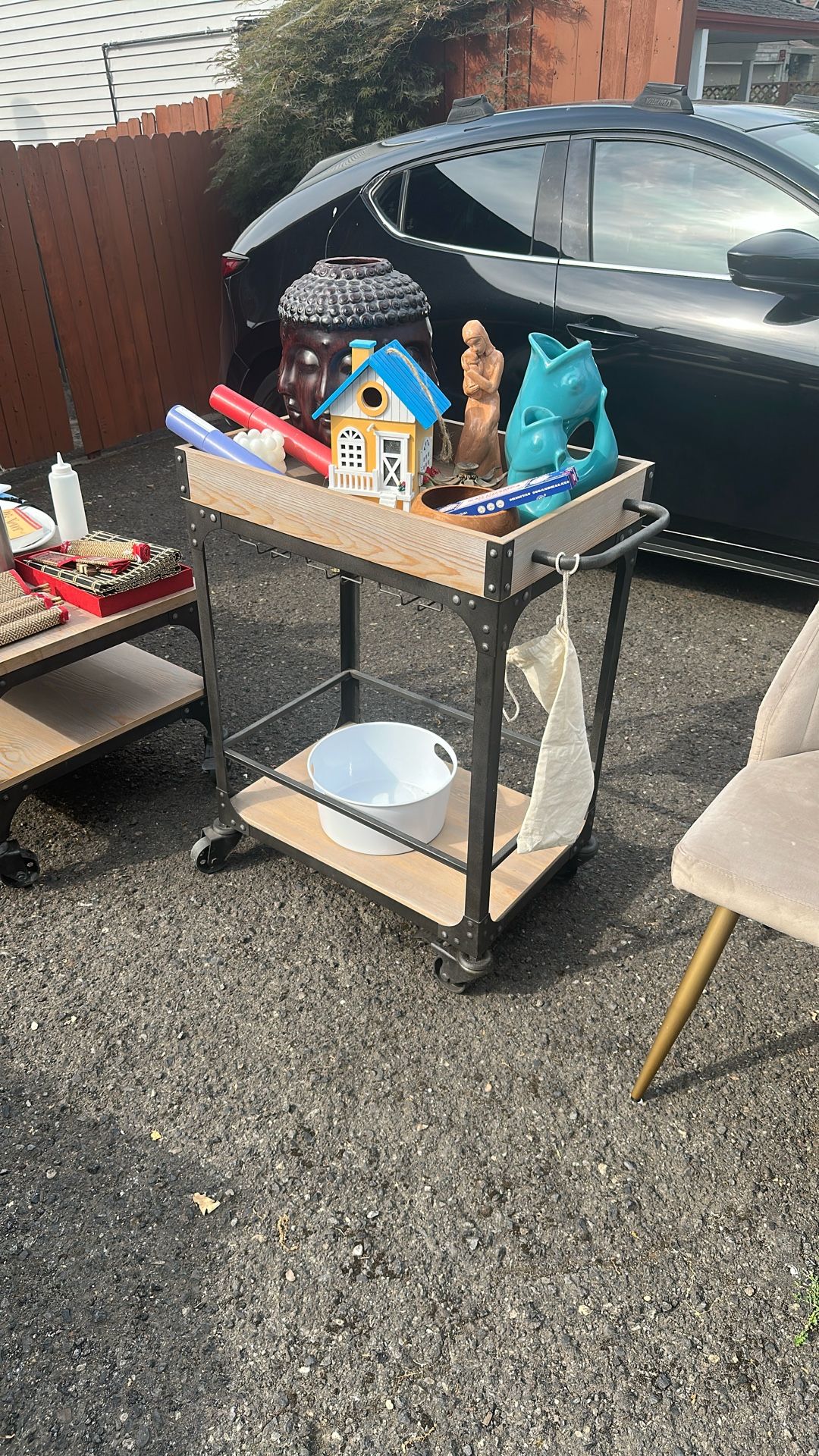 Matching Bar Cart and Coffee Table 