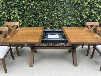 7-Piece Rustic Farmhouse Dining Table Set – 6 Chairs