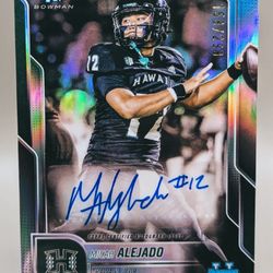 2025 Bowman Chrome University Football Micah Alejado Refractor Auto /299