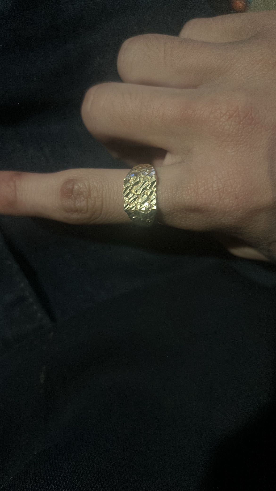 14kt gold nugget ring