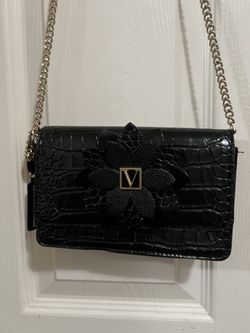 Black Leather Victoria Secret Purse