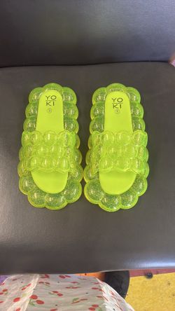Yoki Glitter Bubble Jelly Slide Sandals