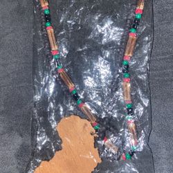 African Map Beaded Necklace 