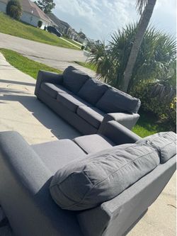 Blue Sofa & Loveseat Set - Great Condition - FREE Delivery