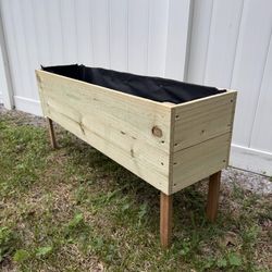 Handmade Wooden Planter Box (With Liner) – 22”H x 11”W x 48”L