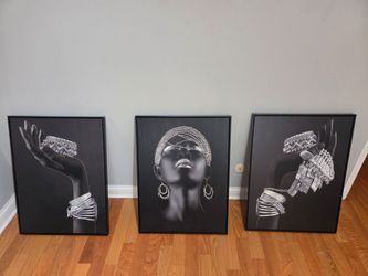 Modern 3- piece framed wall art set