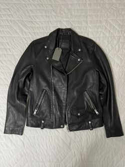 All Saints Milo Asymmetric Zip Leather Biker Jacket