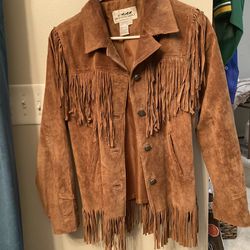 back in the saddle Madison Suede Fringed leather Jacket women’s small 