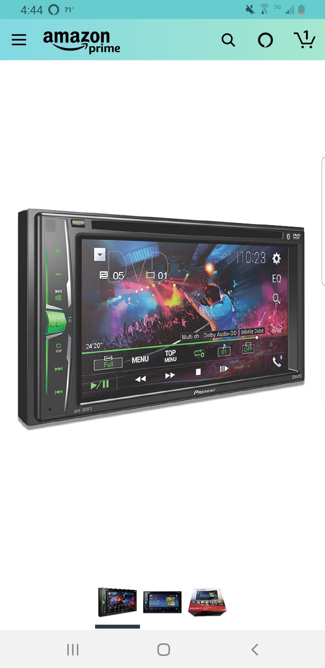 Pioneer AVH-200EX Multimedia DVD Receiver with 6.2" WVGA Display, and Built-in Bluetooth