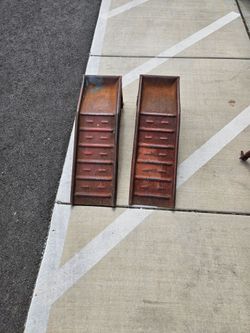 Vintage Heavy-Duty Steel Car Ramps (Pair)