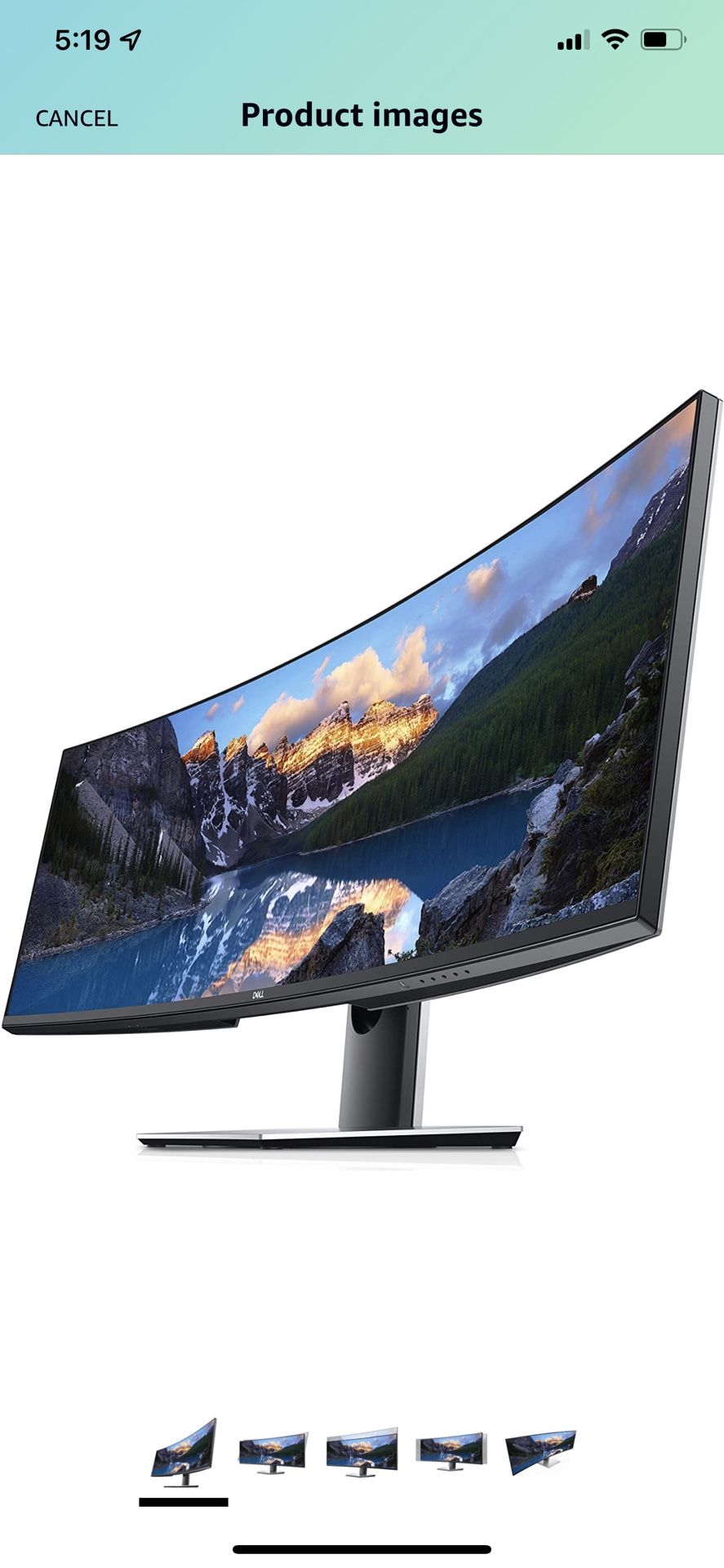 Dell UltraSharp U4919DW 49 inch Dual QHD Curved Monitor