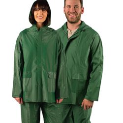 Stansport Rainsuit Medium 2-Piece Laminated Rainsuit - Green 