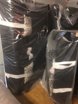 Black microfiber couch and loveseat new from North Carolina