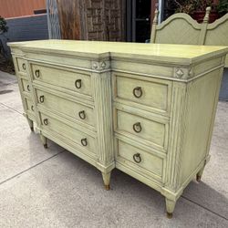 Solid Wood Beautiful  Green Well Made Dresser 66 Wide 21 Deep 34 Tall