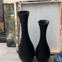 Black Wood Vases Flower Pot Decoration