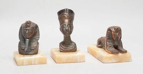 Egyptian Bronze On Marble Base