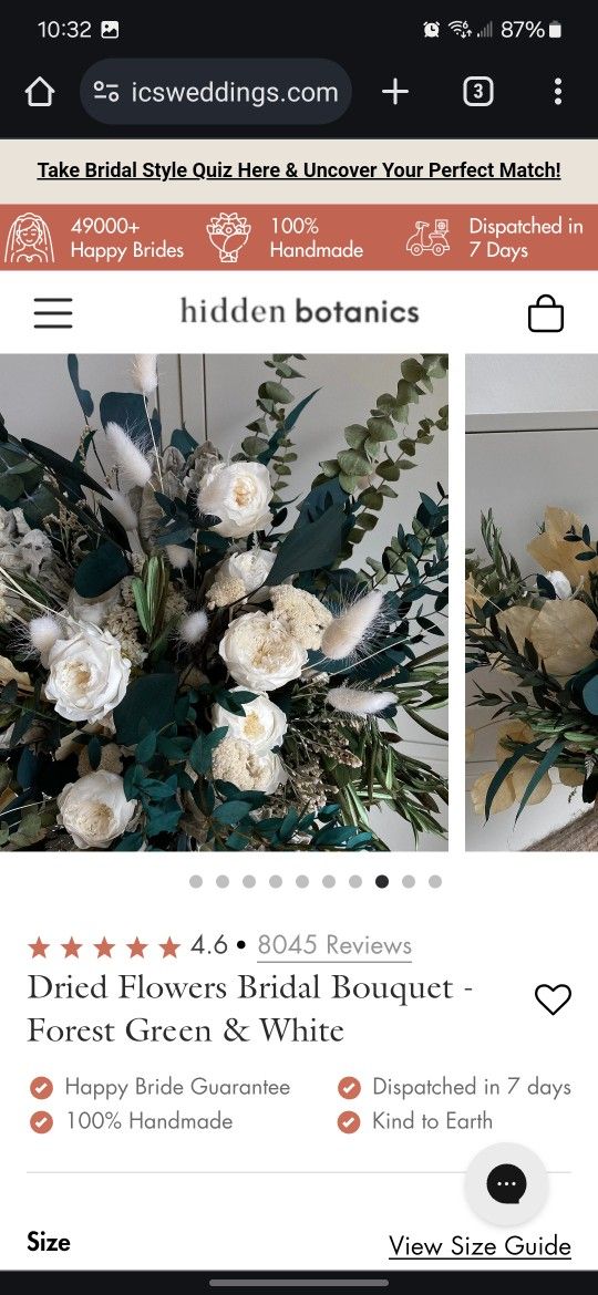 Dried Bridal Flowers $150