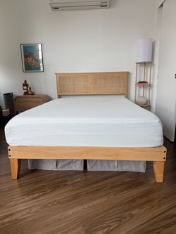 Full Rattan Headboard Bed Frame with LED Lighting (Mattress not included) $100 or best offer