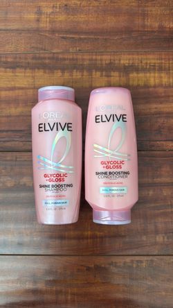 Loreal Elvive Glycolic + Gloss SHINE BOOSTING Shampoo And Conditioner; For Dull, Porous Hair: 12.6 oz Each (2 For $6)