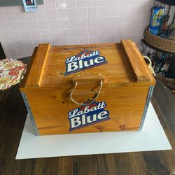 Labatt Beer Wood Ice Chest Promo Piece 