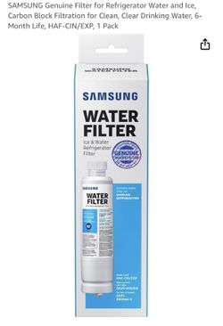 SAMSUNG Genuine Filter for Refrigerator Water and Ice, Carbon Block Filtration for Clean, Clear Drinking Water, HAF-CIN/EXP, 1 Pack