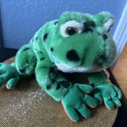 Cute Ty Classic Beanie Baby 2004 Lilypad Green Frog Plush
