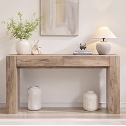 New-63" Modern Console Table, Sofa Table with Drawers, Sofa Side Display Table for Living Room, Narrow Entryway Tables for Hallway,