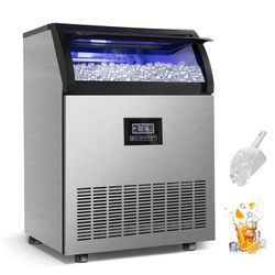 Commercial Ice Maker 250Lbs/24H Under Counter Ice Machine with 77Lbs Storage Bin
