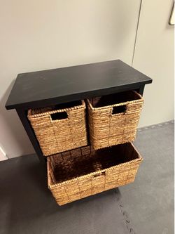 Wicker basket drawers