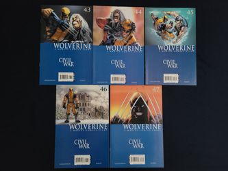 Wolverine Comics Lot #43-47 Civil War Run