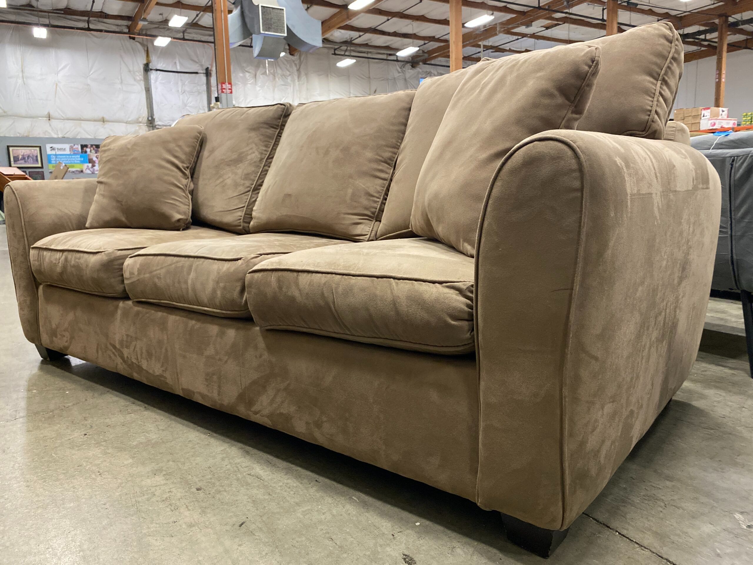 Brown Micro Velvet Sleeper Sofa