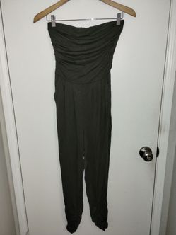 Heart & Hips Juniors Green Strapless Thin Jumpsuit Size M