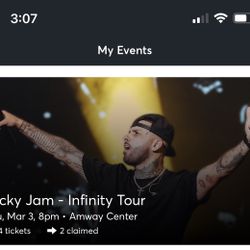 Got Nicky Jam tickets for tonight March 3 2022 @8pm