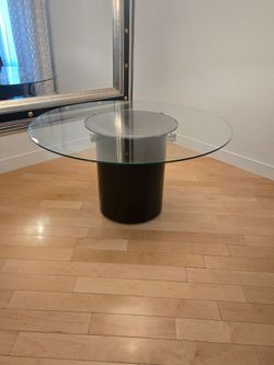Save $$$ Copenhagen glass top dining table,  contemporary/ modern,  round.