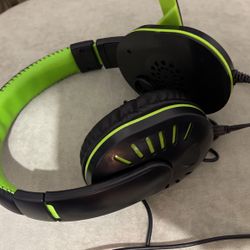 Gaming Headphones Green Black Game 