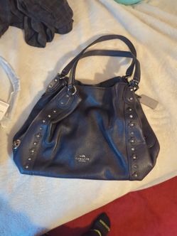 Large Spring Coach Bag in Navy Blue