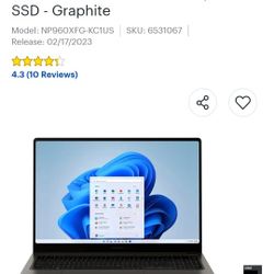 Samsung - Galaxy Book3 Pro 16" 3K
AMOLED Laptop - Intel 13th Gen Evo
Core i7-1360P - 16GB Memory - 1TB
SSD Graphite