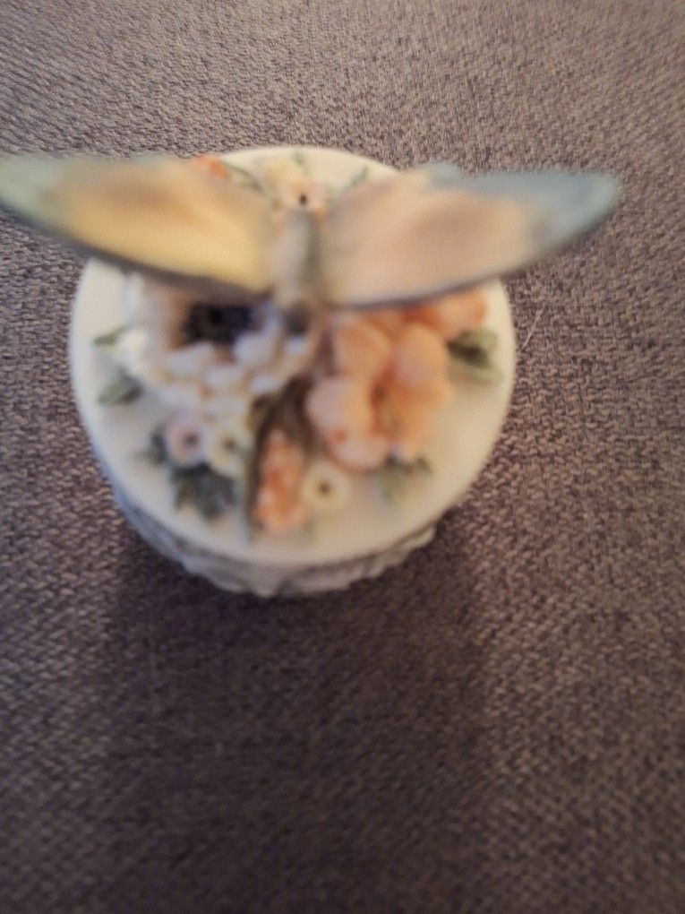 Vintage Butterfly Trinket Box