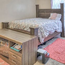 Cozy & Stylish Bedroom Deal – Bed Frame + Dresser w/ Electric Fireplace + Storage Dresser for ONLY $345! 🔥 
