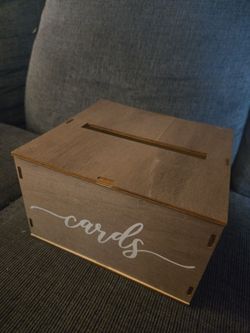 Brown wooden card box