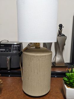 Modern Concrete Look Ceramic Table Lamp with Dimmer