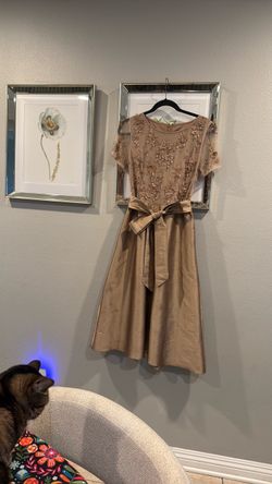 Elegant golden tan formal dress