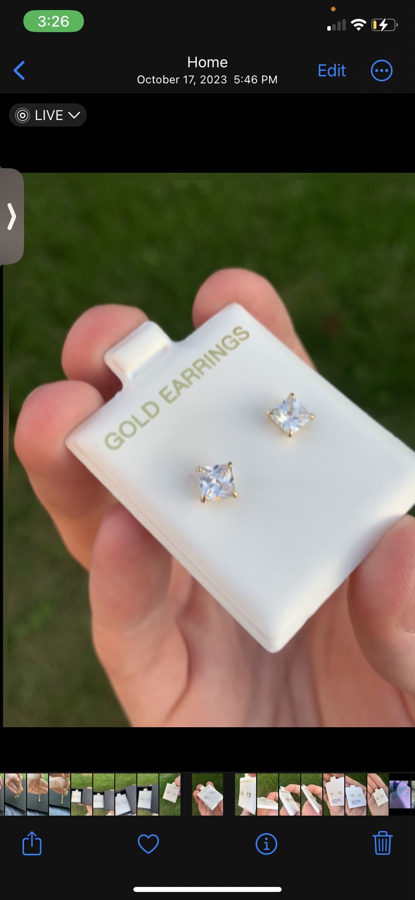 10k Gold Cz Diamond Earrings 