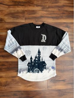 Disney Black &  Light Gray Castle Crewneck Sweater/ Spirit Jersey