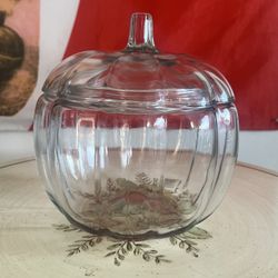 Glass Pumpkin Jar 