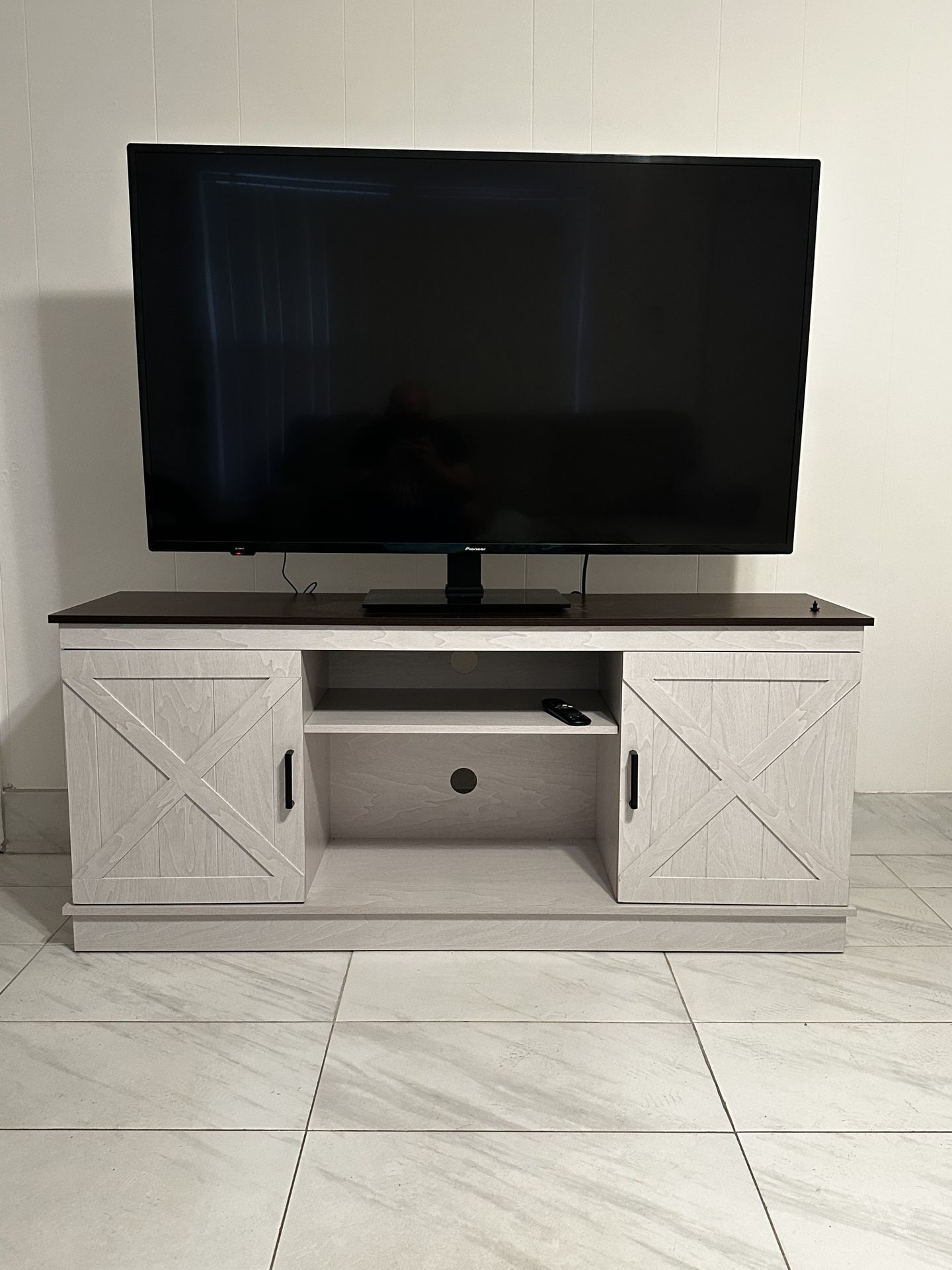 Farmhouse TV Stand / Entertainment Center (Up to 65” TVs)-TV Not included