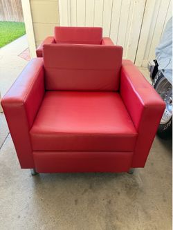 Red Sofa Chairs 32W x 24H x 28D - $120 for both