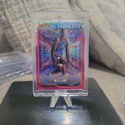 Jalen Williams Topps Chrome Pink Speckle Refactor Number 076/350 Basketball Card 