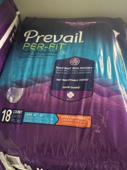 Prevail Per-Fit Adult Briefs/Incontinence Supplies – New Unopened Packages