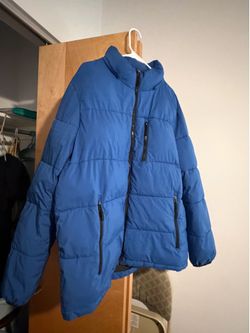 Club Room Men's Blue Puffer Jacket – Size L